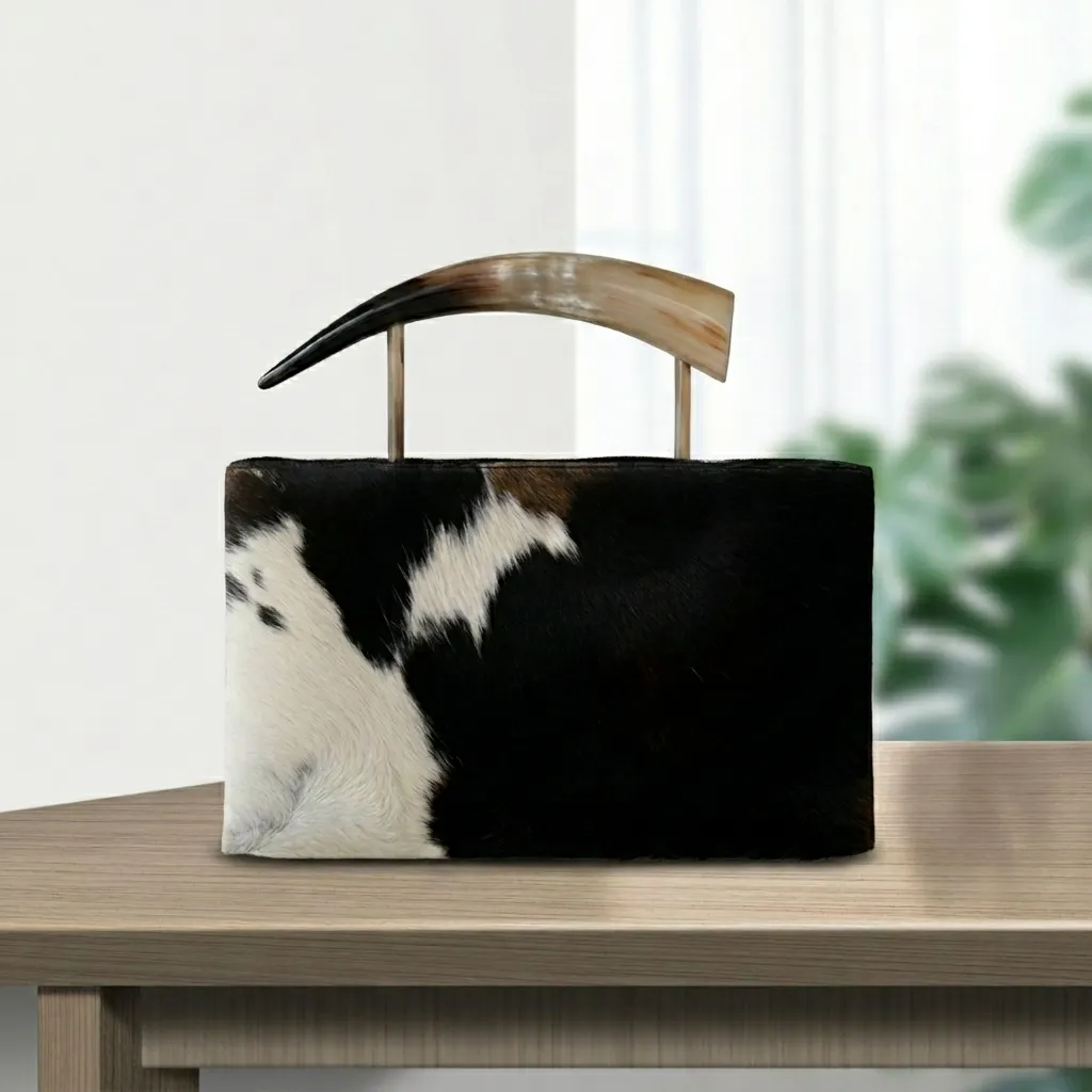 Natural Black & White Hair-On Cowhide Leather Bag — wholesale product for Etsy and eBay sellers