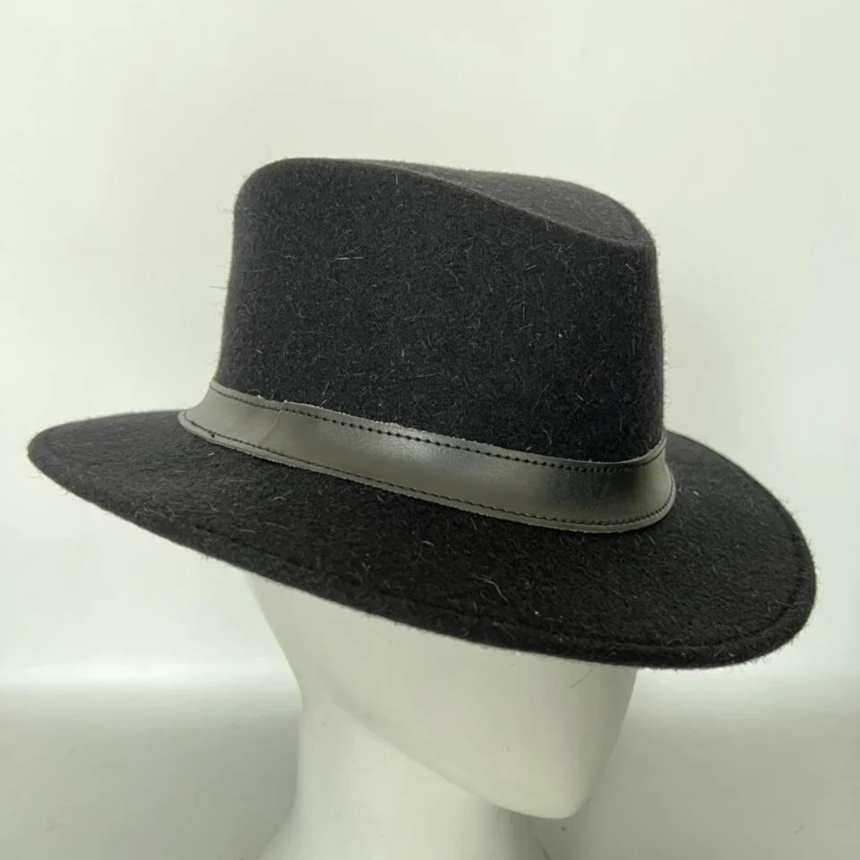 Black Wool Felt Top Hat gallery view 5 - black tall top hat / western top hat