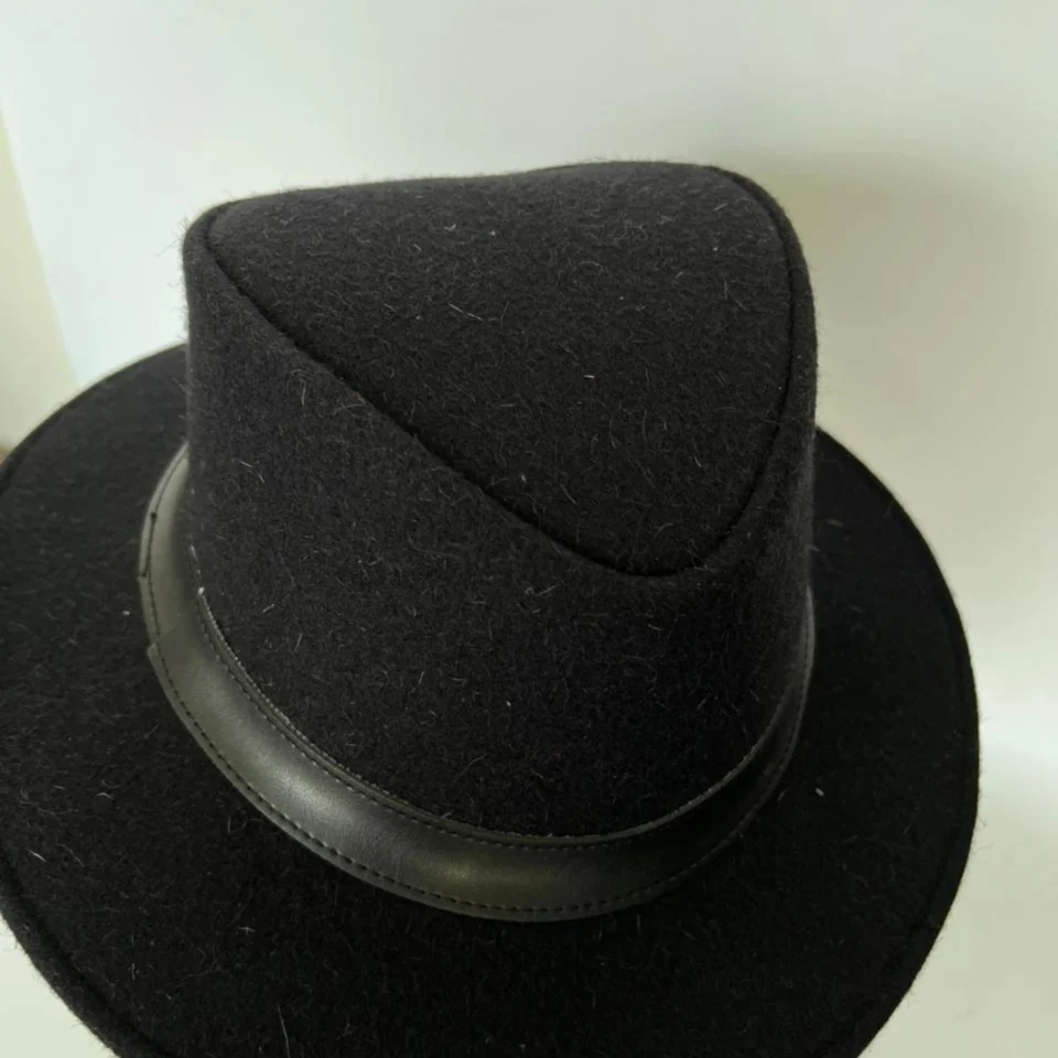 Black Wool Felt Top Hat gallery view 6 - black tall top hat / western top hat