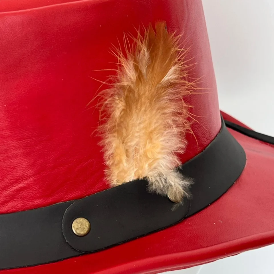 Red Tall Crown Top Hat gallery view 5 - red tall top hat / western top hat