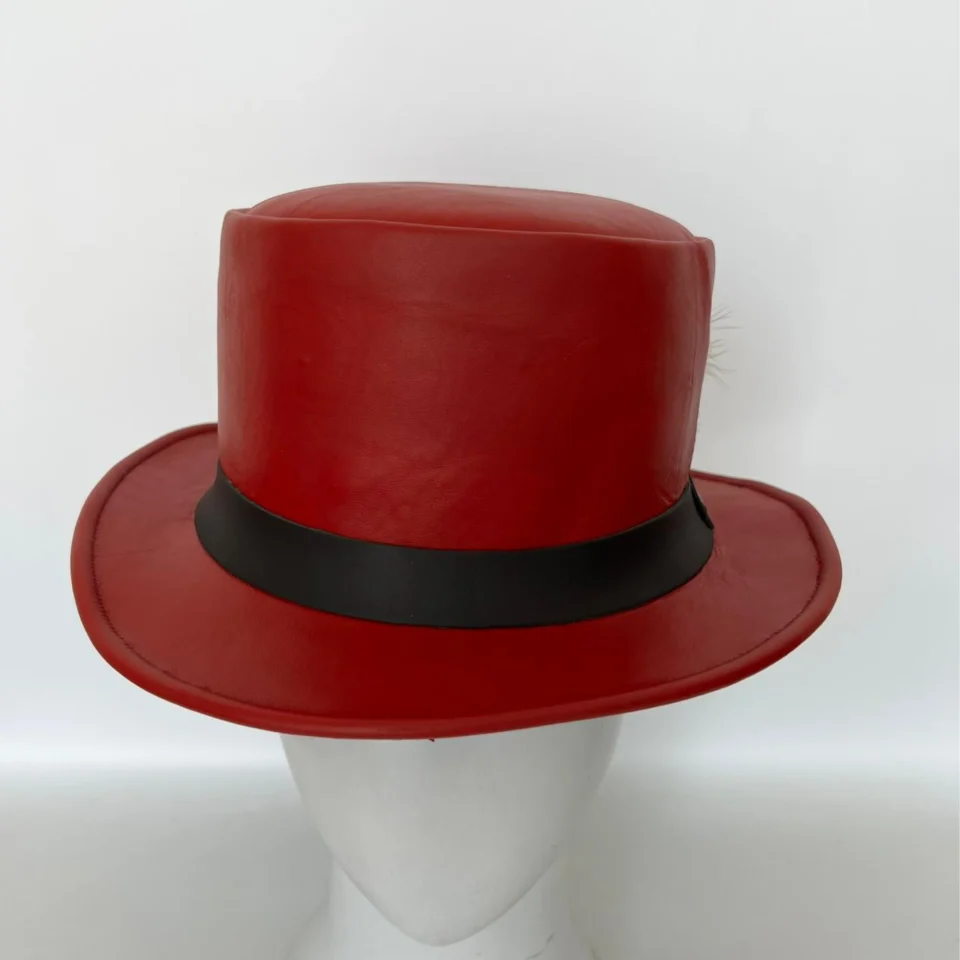 Red Tall Crown Top Hat gallery view 7 - red tall top hat / western top hat