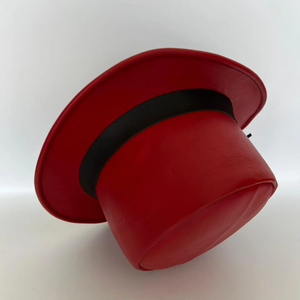 Red Tall Crown Top Hat gallery view 8 - red tall top hat / western top hat