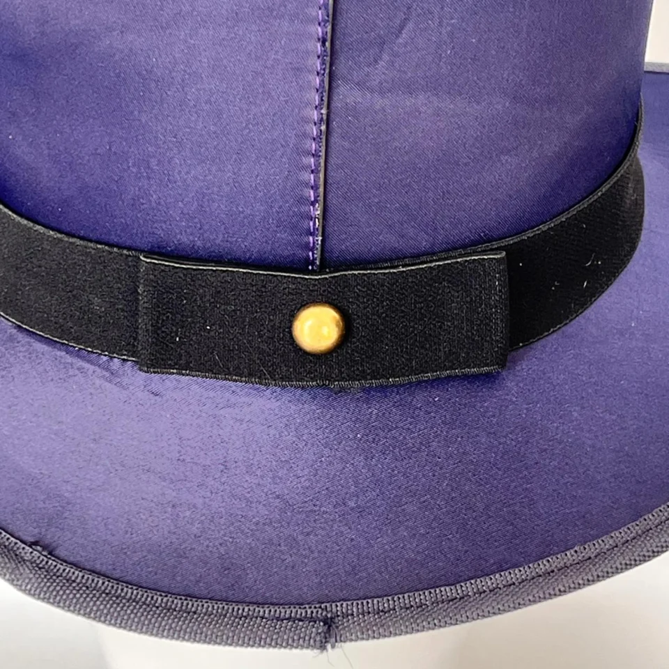 Black Handmade Leather Steampunk Top Hat Style 086 side view - black steampunk top hat with structured crown