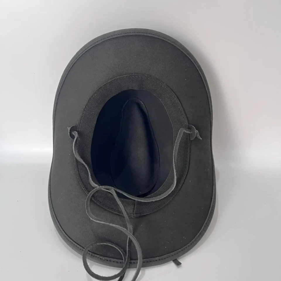 Charcoal Western Top Hat with Braided Band detail view - charcoal gray / black tall top hat / western top hat