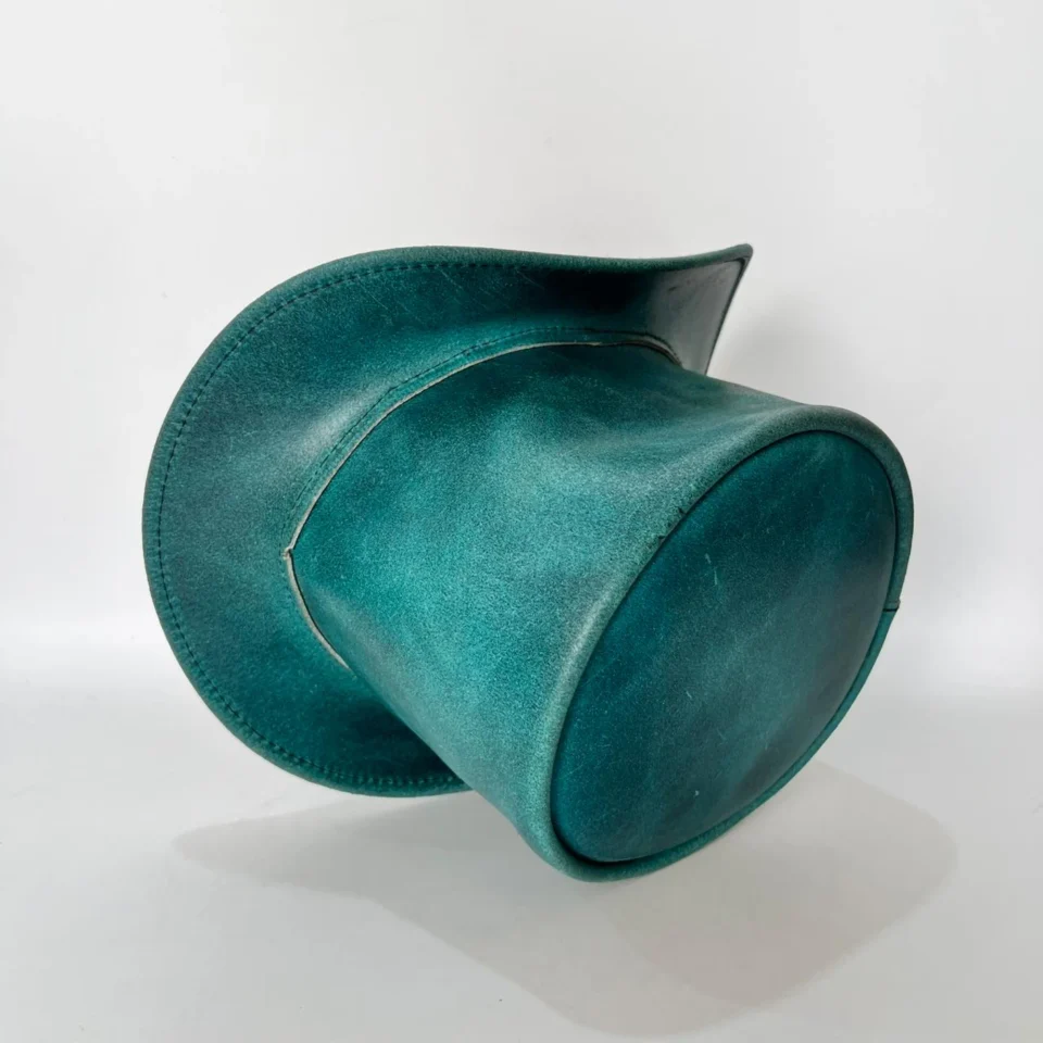 Teal Leather-Look Top Hat gallery view 6 - teal / turquoise tall top hat / western top hat