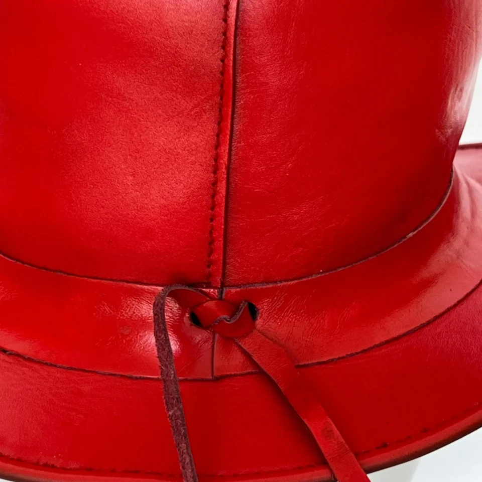 Red Skull Accent Top Hat back view - red tall top hat / western top hat