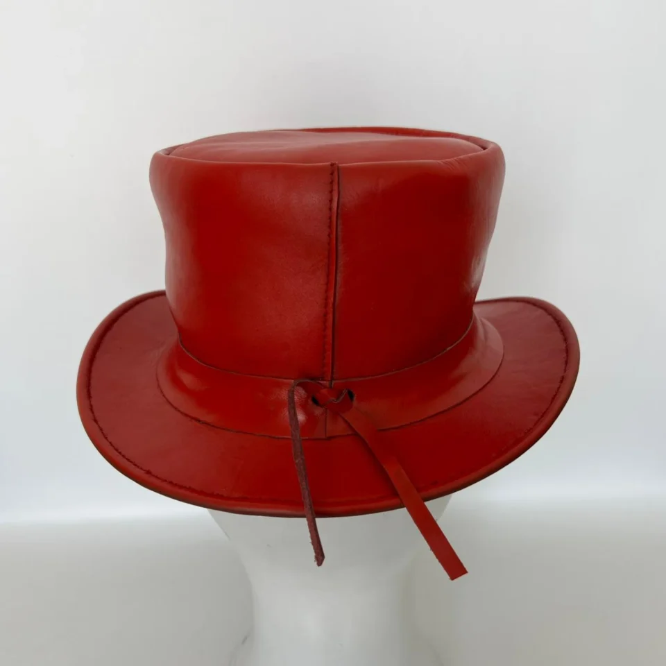 Red Skull Accent Top Hat gallery view 5 - red tall top hat / western top hat