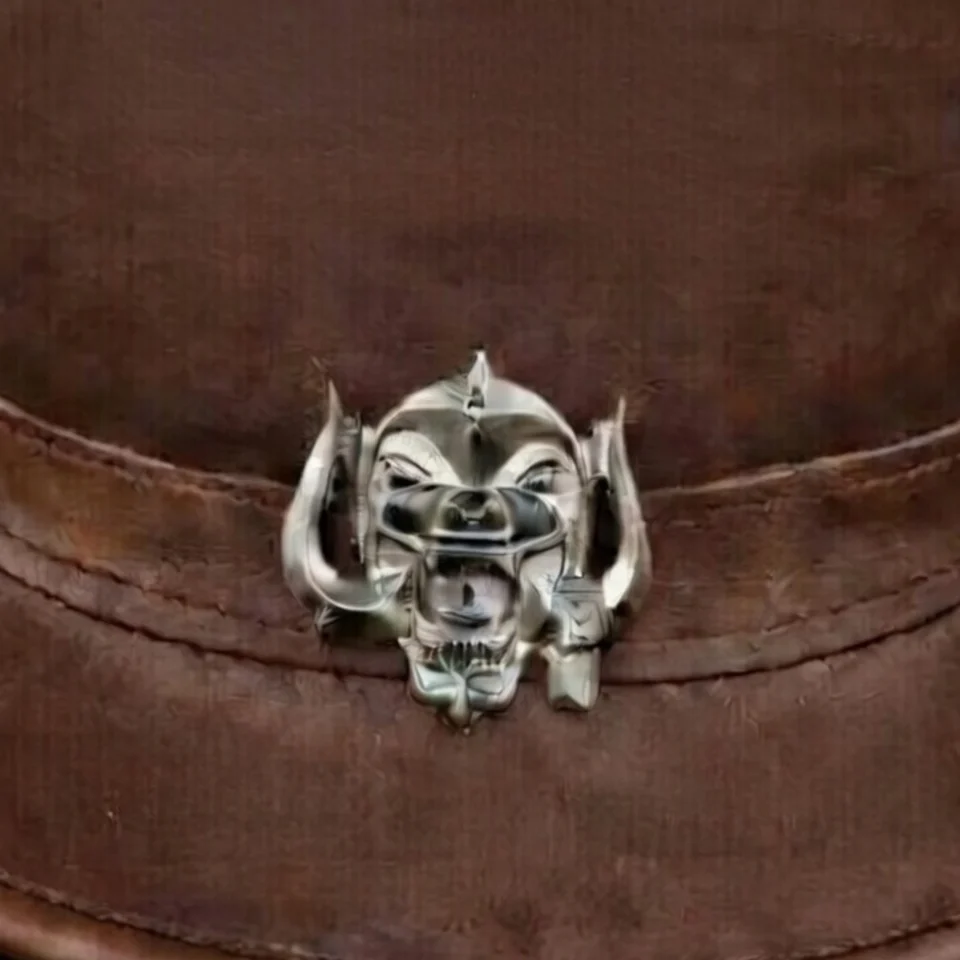 Blue Handmade Leather Statement Top Hat Style 030 three quarter view - blue steampunk top hat with structured crown