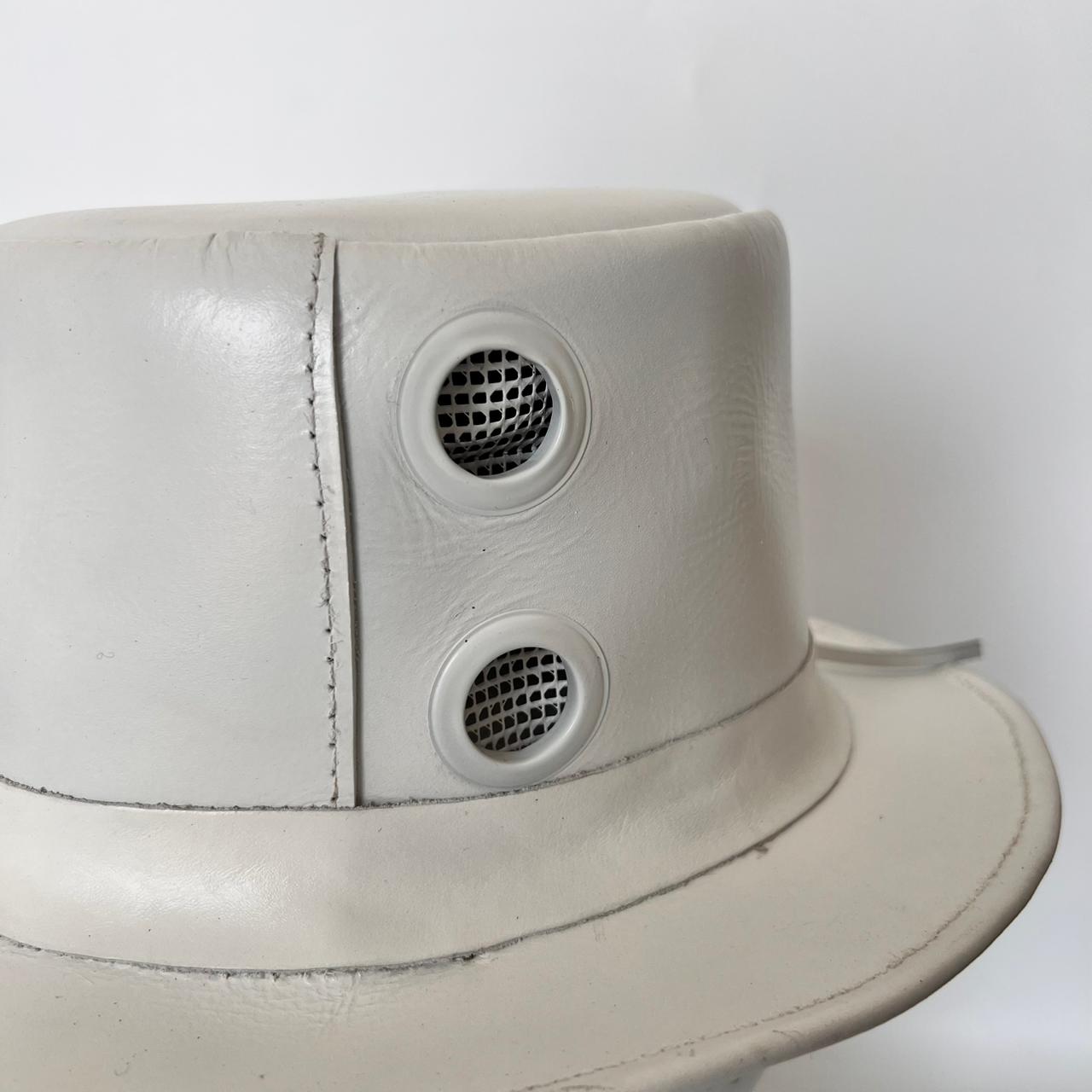 Cowhide Pattern Genuine Leather Western Cowboy Hat with Braided Hatband - Style 134 back view
