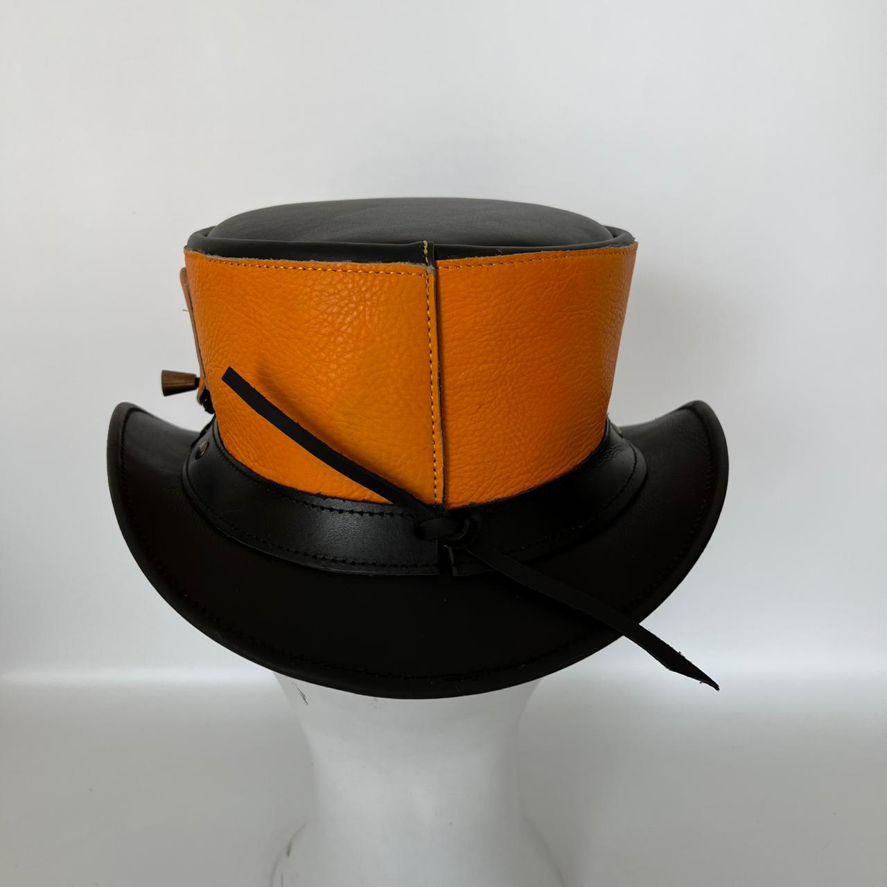 Cowhide Pattern Genuine Leather Western Cowboy Hat with Cowhide Pattern detail view