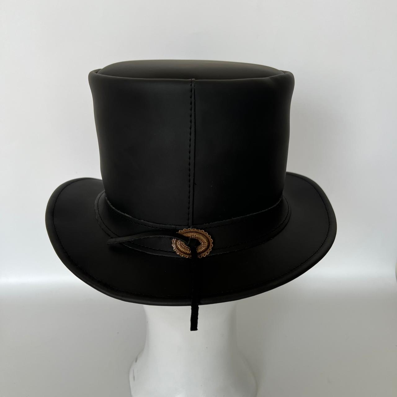 Cowhide Pattern Genuine Leather Western Cowboy Hat with Cowhide Pattern - Style 004 detail view