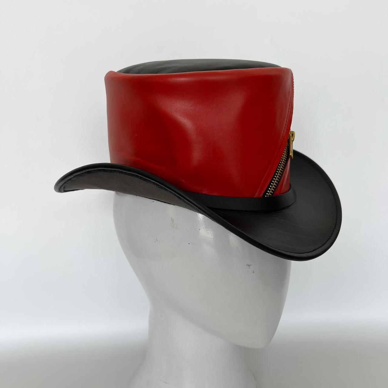 Cowhide Pattern Genuine Leather Western Cowboy Hat with Cowhide Pattern - Style 003 side angle
