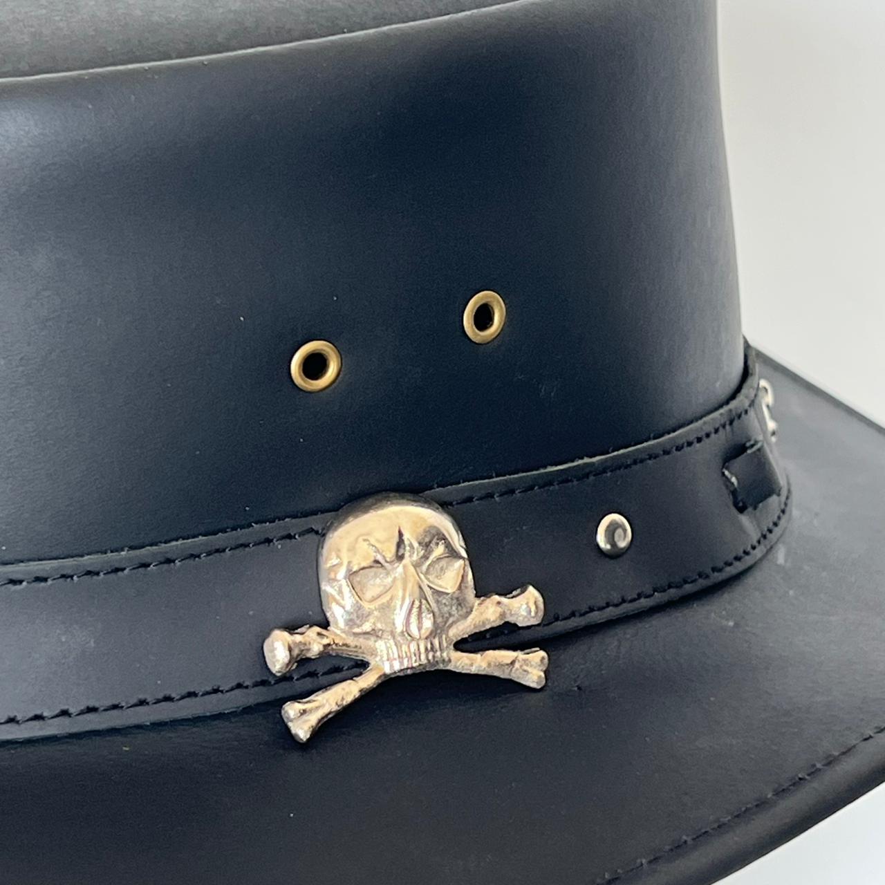 Cowhide Pattern Genuine Leather Western Cowboy Hat with Cowhide Pattern - Style 083 side angle