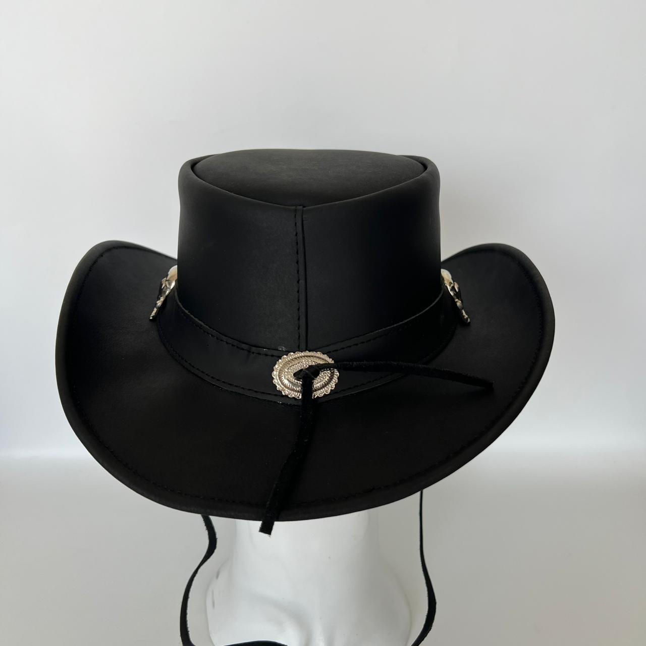 Cowhide Pattern Genuine Leather Western Cowboy Hat with Cowhide Pattern - Style 083 - image 05
