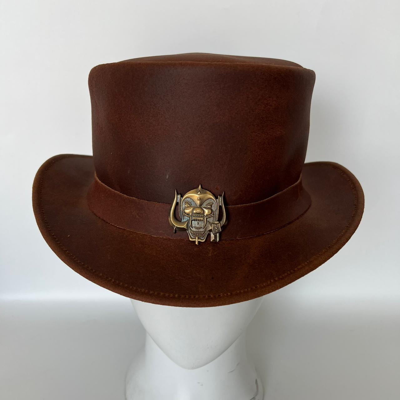 Cowhide Pattern Genuine Leather Western Cowboy Hat with Cowhide Pattern - Style 096 back view