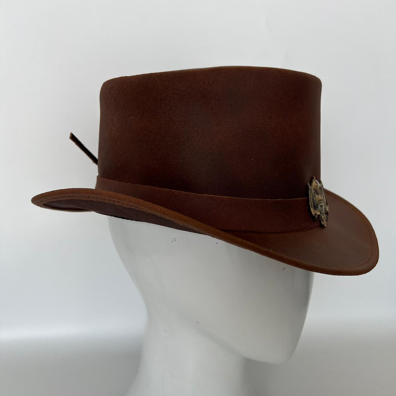 Cowhide Pattern Genuine Leather Western Cowboy Hat with Cowhide Pattern - Style 096 - image 07