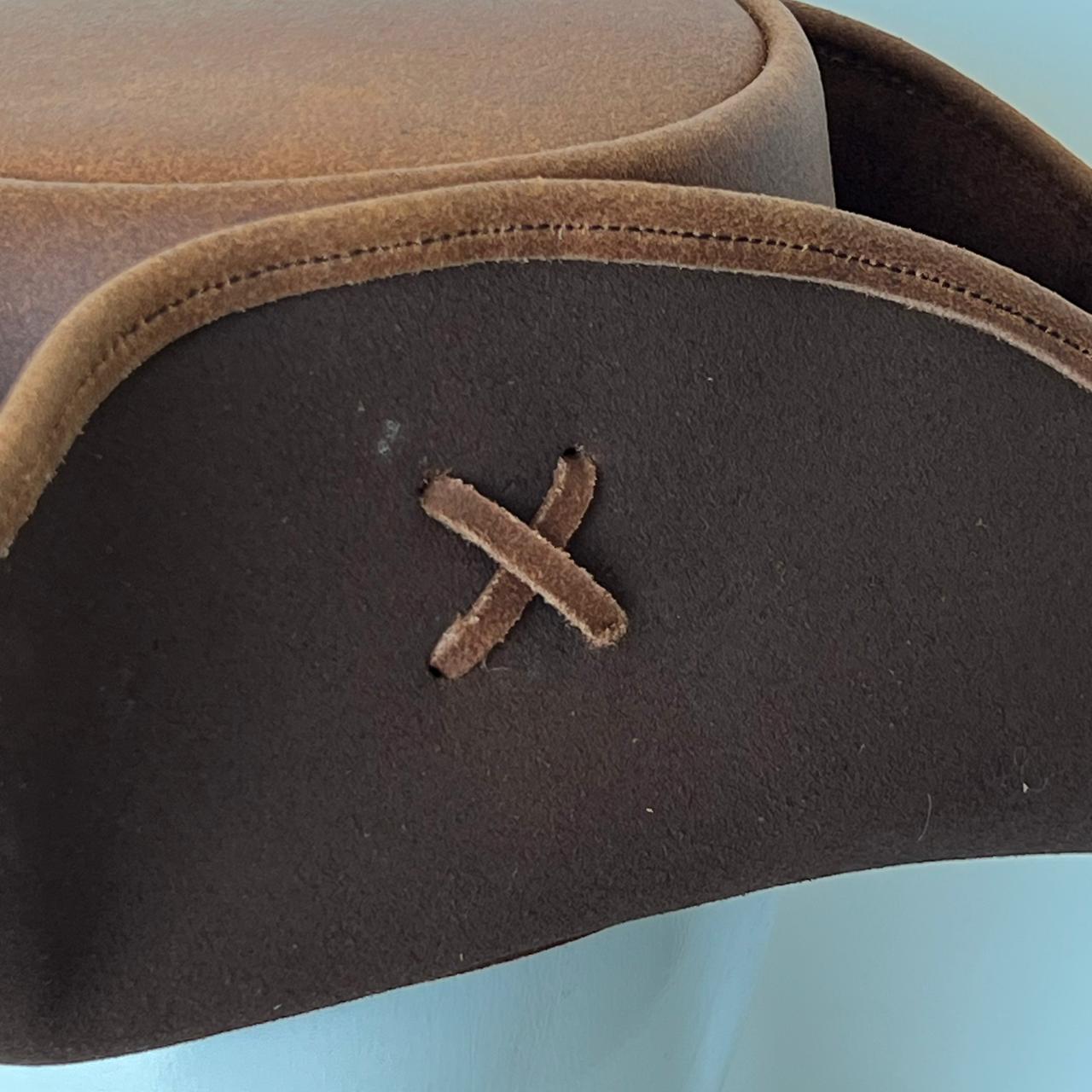 Cowhide Pattern Genuine Leather Western Cowboy Hat with Cowhide Pattern - Style 098 detail view