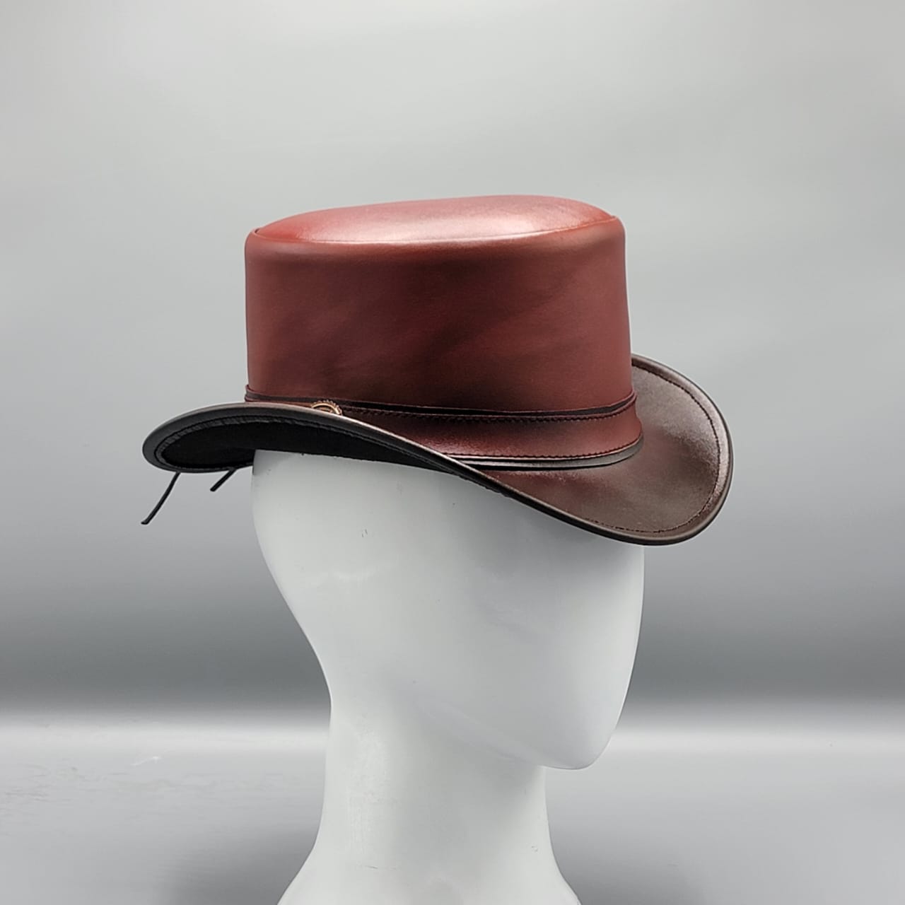 Cowhide Pattern Genuine Leather Western Cowboy Hat with Cowhide Pattern - Style 100 featured view