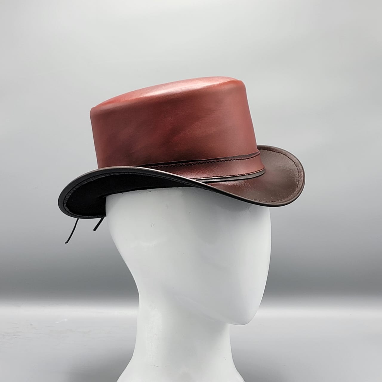 Cowhide Pattern Genuine Leather Western Cowboy Hat with Cowhide Pattern - Style 100 side angle