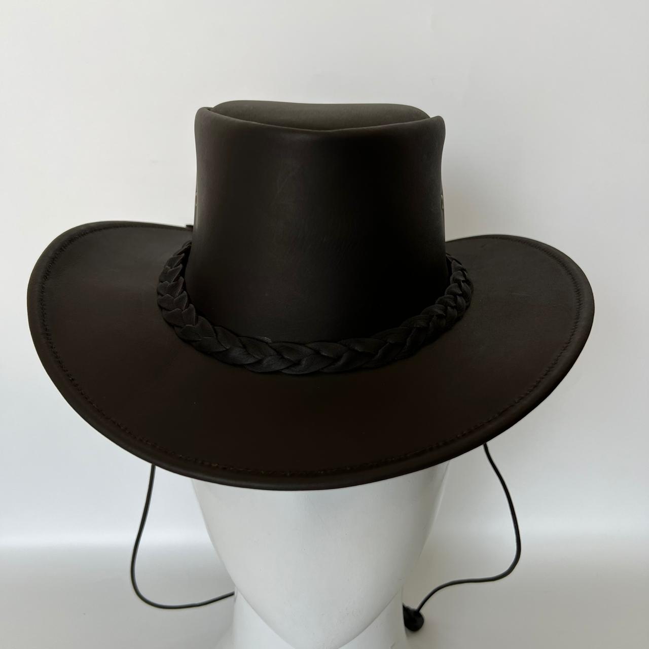 Cowhide Pattern Genuine Leather Western Cowboy Hat with Cowhide Pattern - Style 105 - image 05