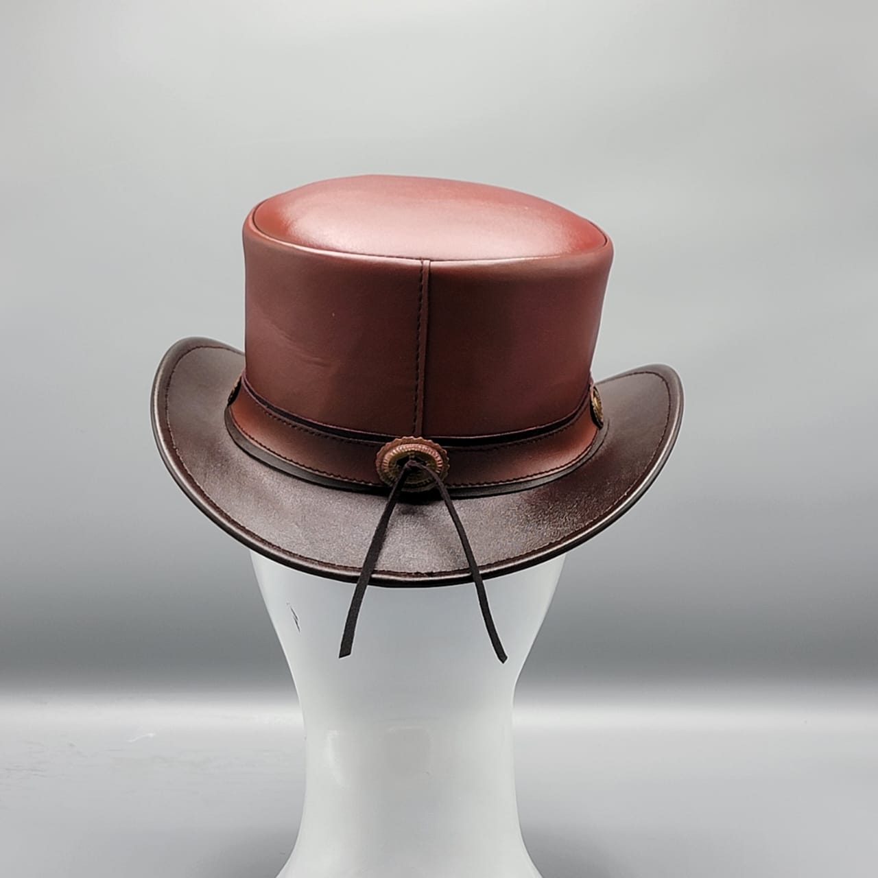 Cowhide Pattern Genuine Leather Western Cowboy Hat with Cowhide Pattern - Style 100 detail view
