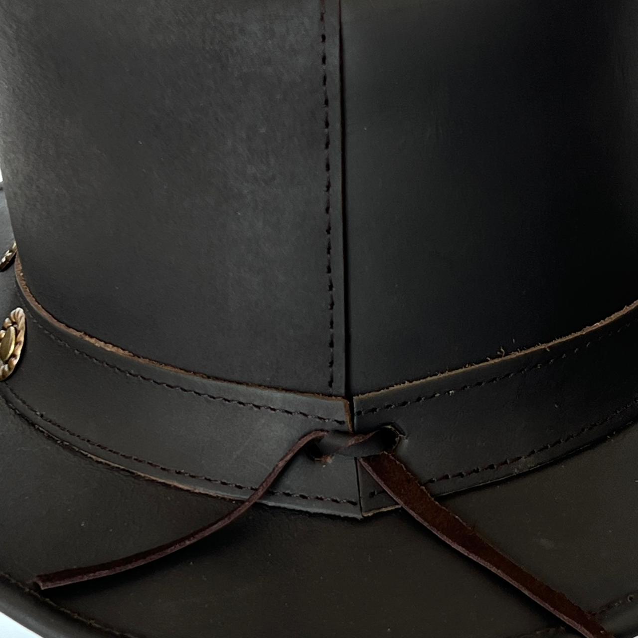 Cowhide Pattern Genuine Leather Western Cowboy Hat with Cowhide Pattern - Style 107 side angle