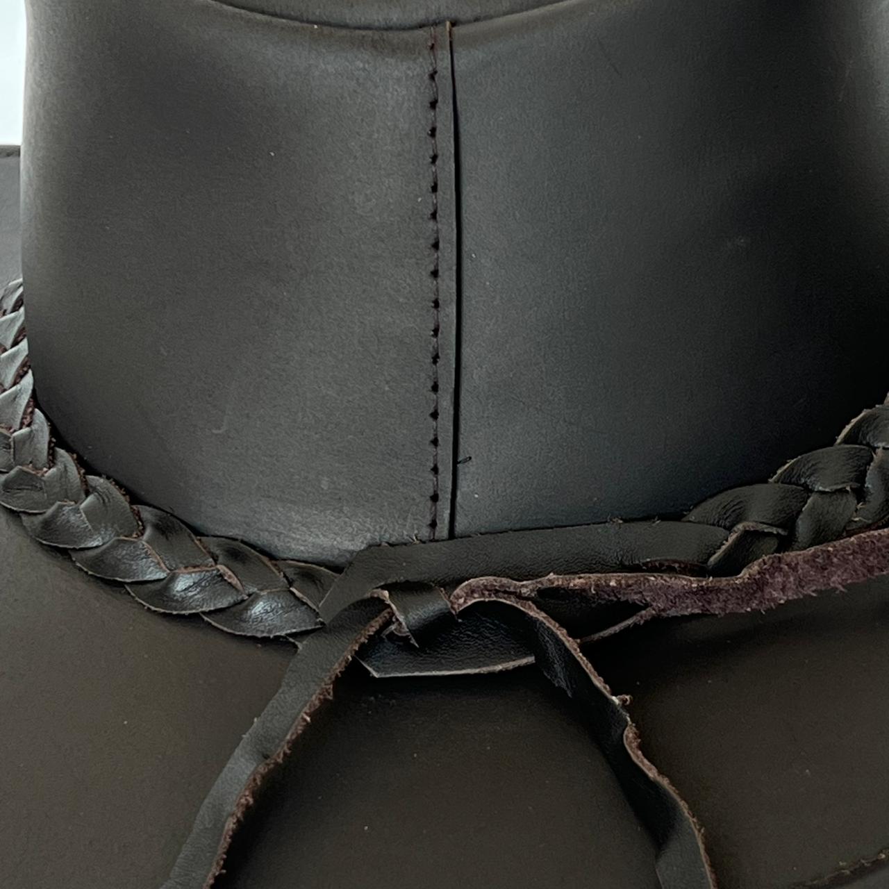 Cowhide Pattern Genuine Leather Western Cowboy Hat with Cowhide Pattern - Style 108 side angle