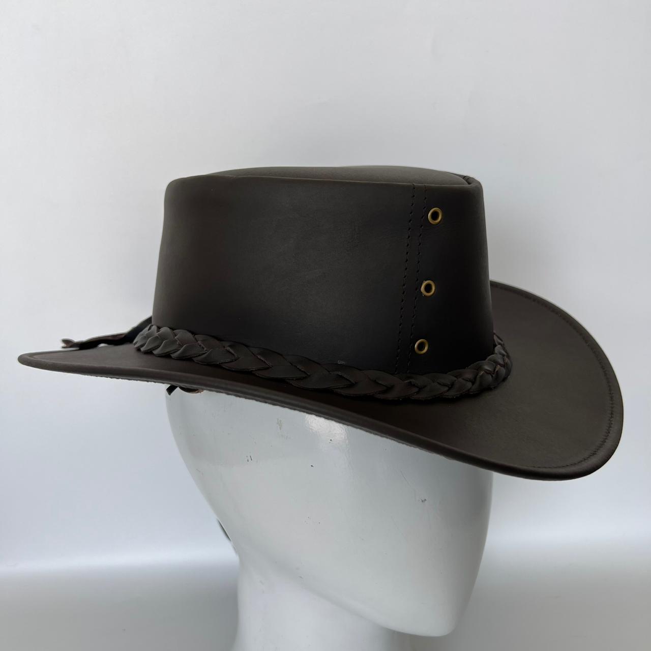 Cowhide Pattern Genuine Leather Western Cowboy Hat with Cowhide Pattern - Style 108 back view