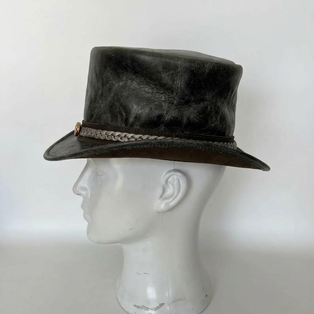 Cowhide Pattern Genuine Leather Western Cowboy Hat with Cowhide Pattern - Style 119 - image 06