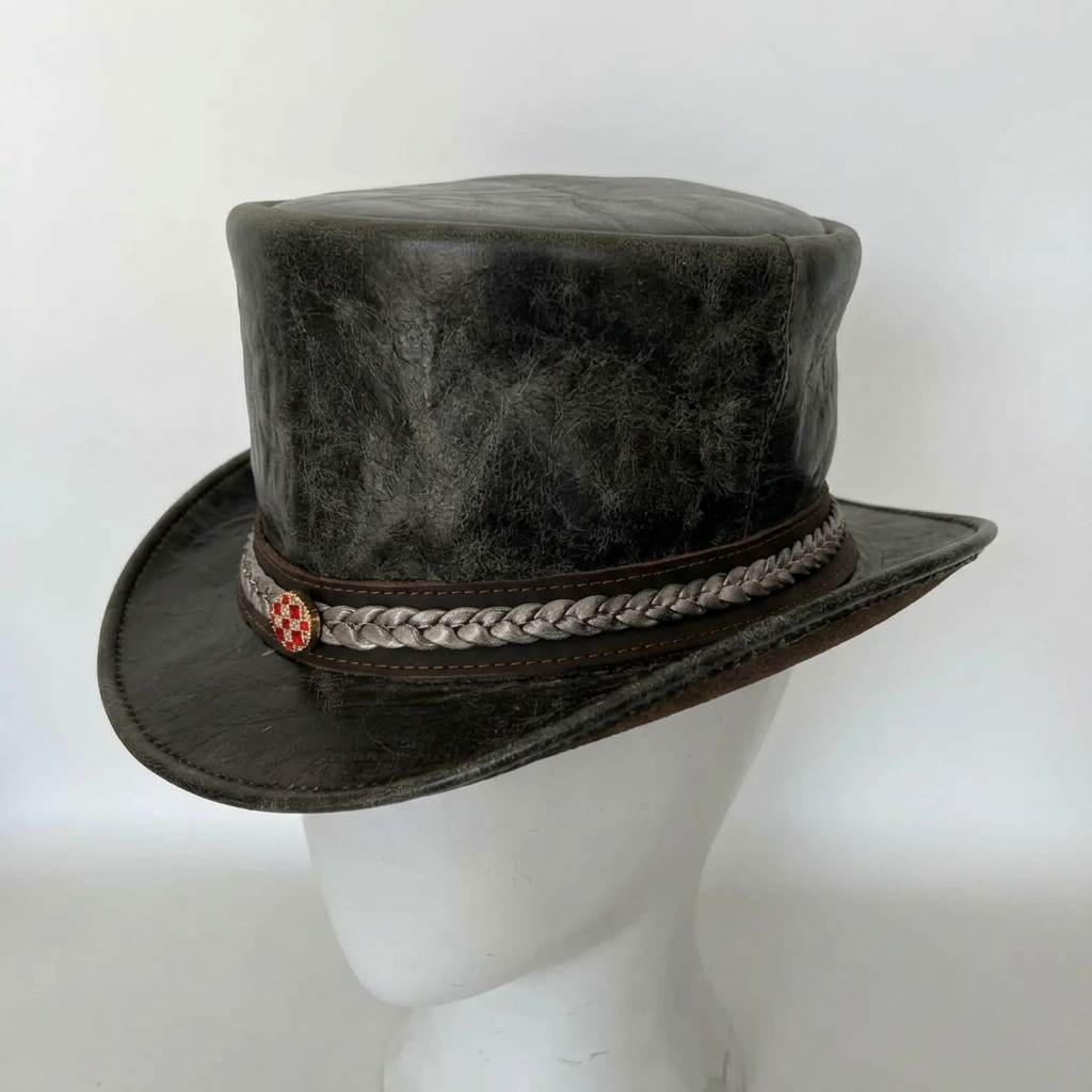 Cowhide Pattern Genuine Leather Western Cowboy Hat with Cowhide Pattern - Style 119 - image 07