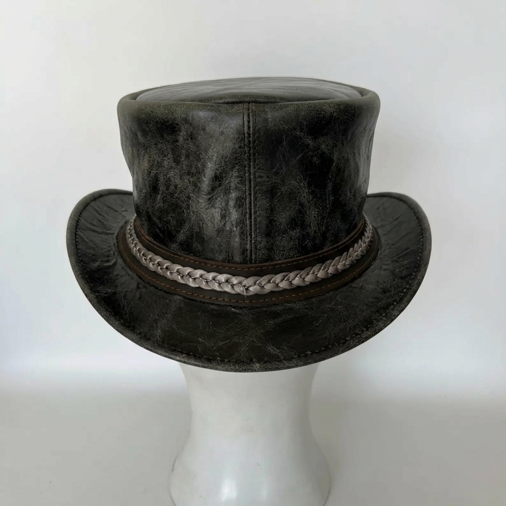 Cowhide Pattern Genuine Leather Western Cowboy Hat with Cowhide Pattern - Style 119 - image 08