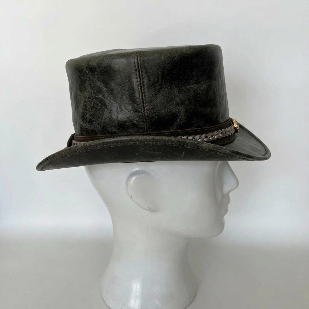 Cowhide Pattern Genuine Leather Western Cowboy Hat with Cowhide Pattern - Style 119 - image 09