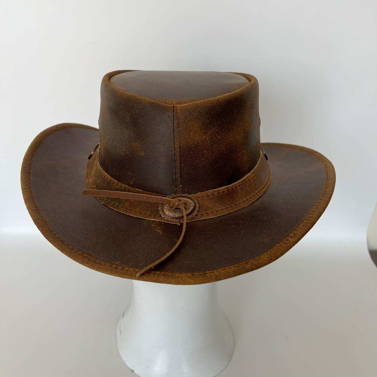 Cowhide Pattern Genuine Leather Western Cowboy Hat with Cowhide Pattern - Style 121 featured view