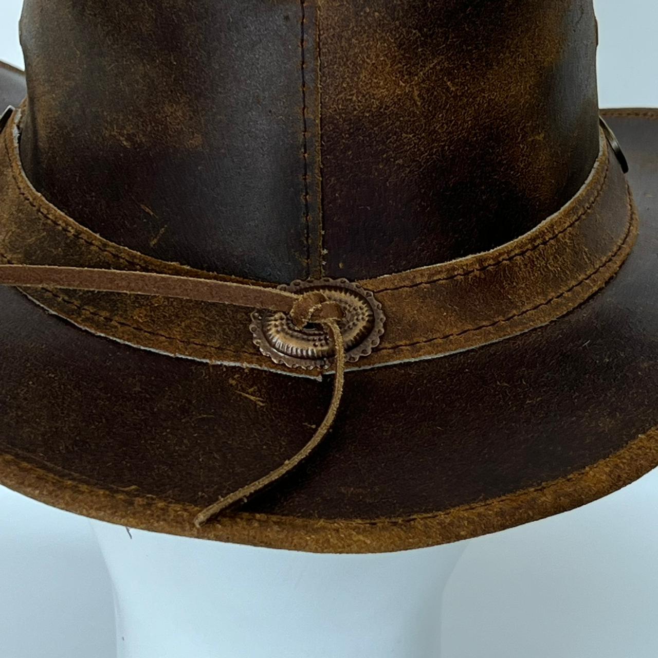 Cowhide Pattern Genuine Leather Western Cowboy Hat with Cowhide Pattern - Style 121 - image 05