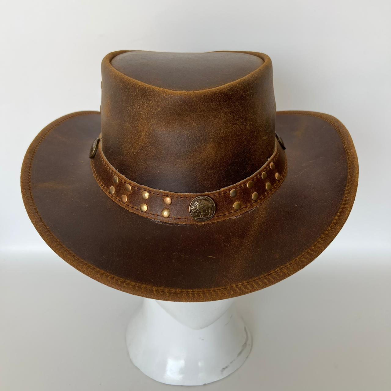 Cowhide Pattern Genuine Leather Western Cowboy Hat with Cowhide Pattern - Style 121 - image 08