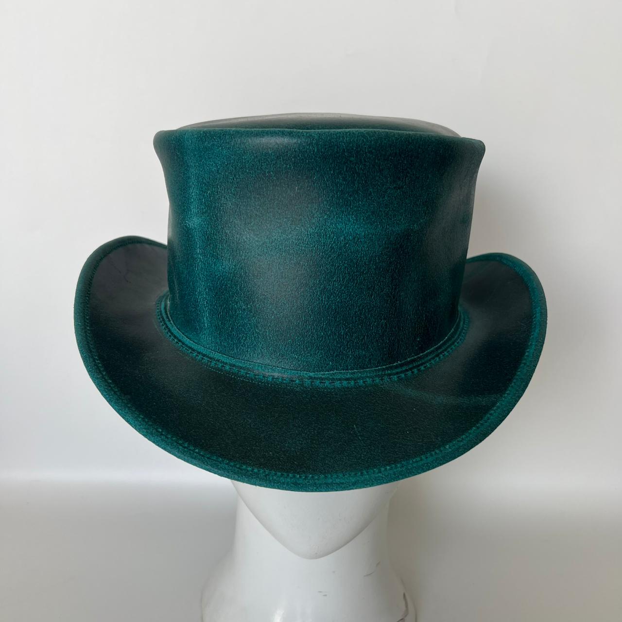 Cowhide Pattern Genuine Leather Western Cowboy Hat with Cowhide Pattern - Style 123 side angle