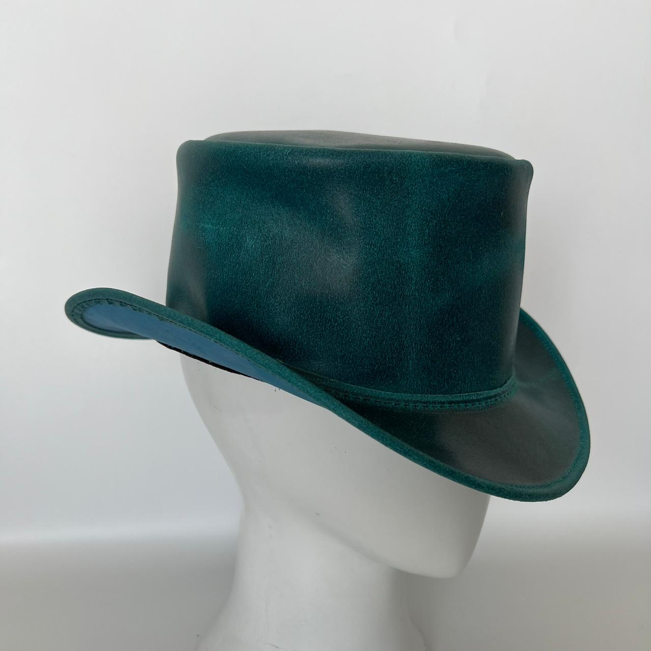 Cowhide Pattern Genuine Leather Western Cowboy Hat with Cowhide Pattern - Style 123 back view