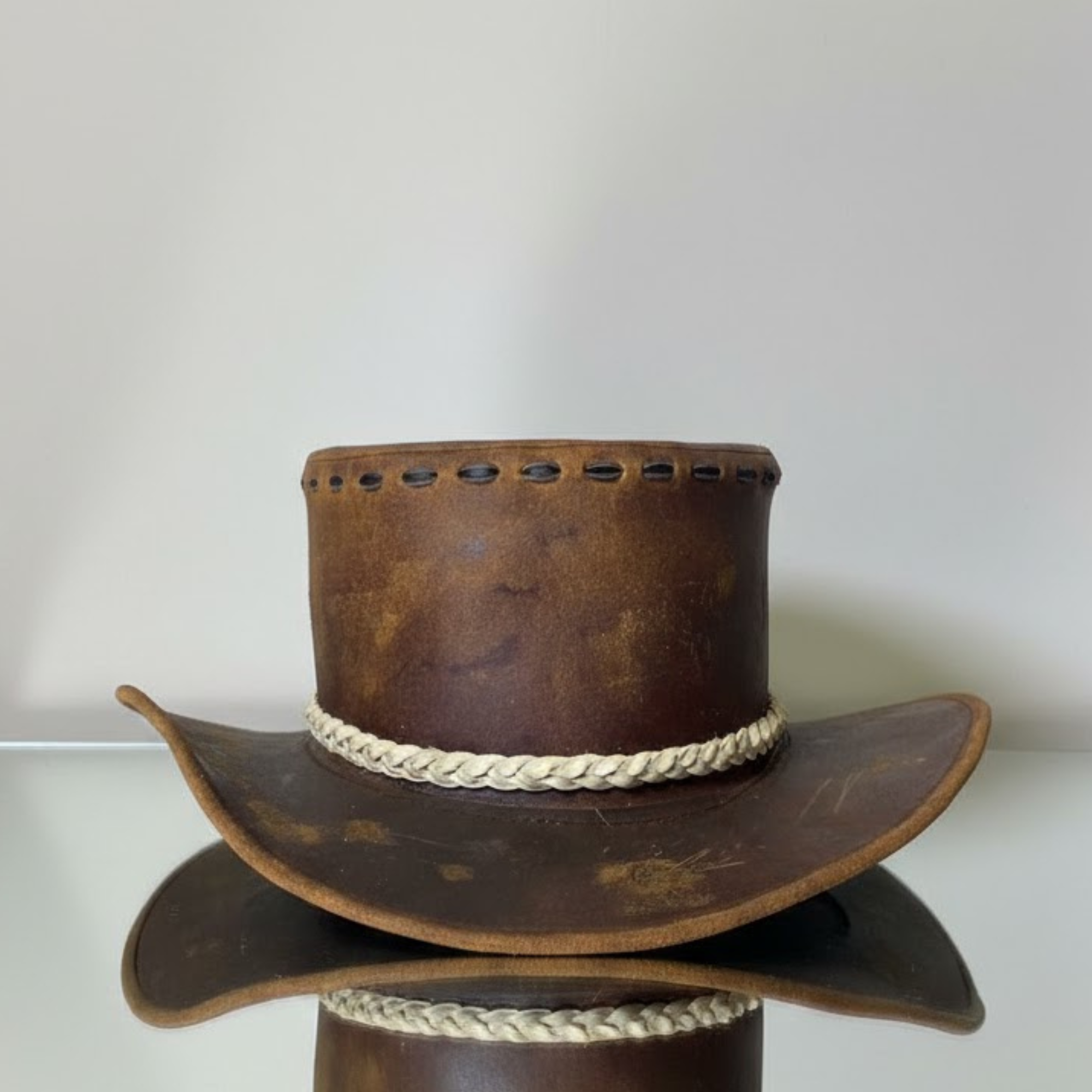 Cowhide Pattern Genuine Leather Western Cowboy Hat with Cowhide Pattern - Style 120 - image 05