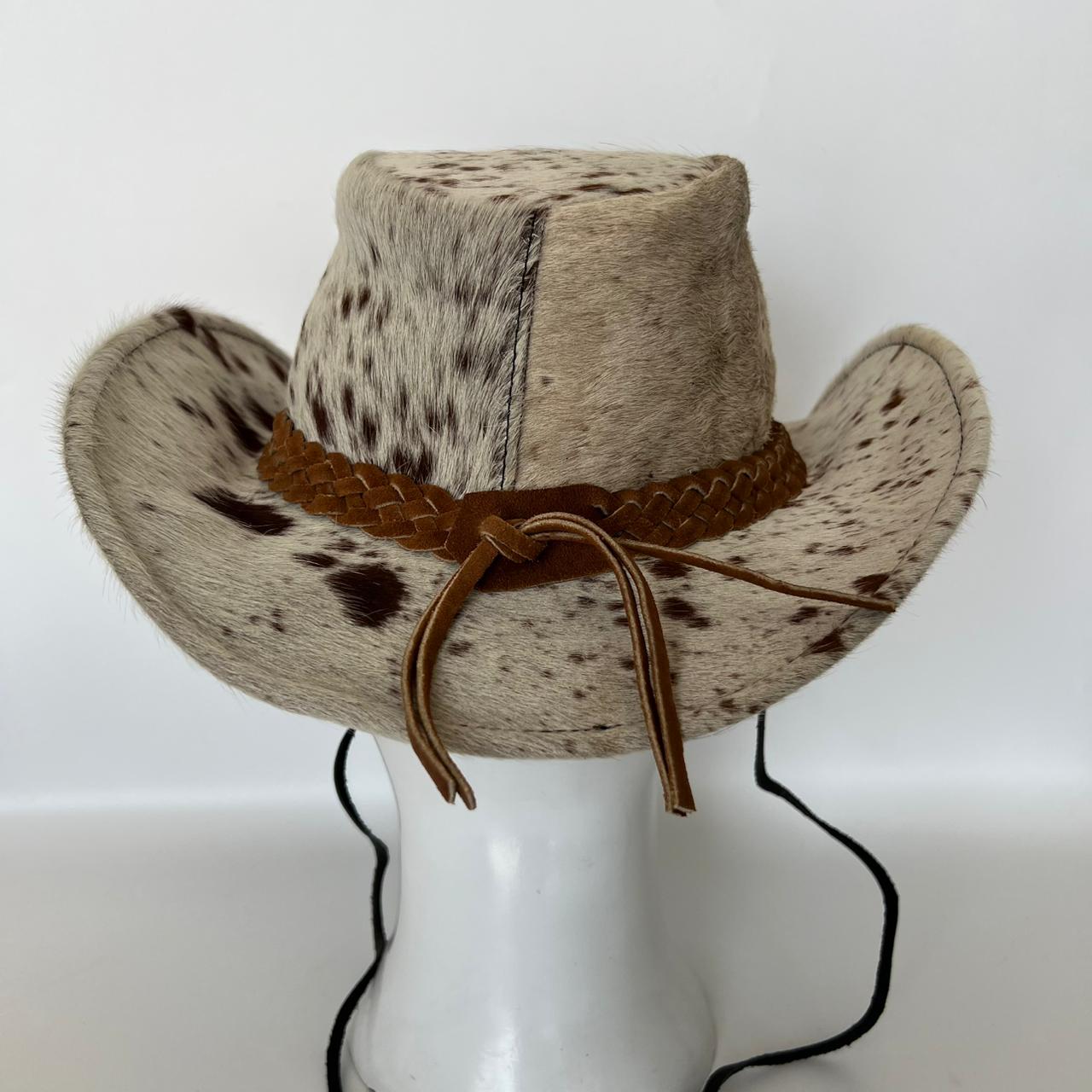 Cowhide Pattern Genuine Leather Western Cowboy Hat with Cowhide Pattern - Style 232 featured view