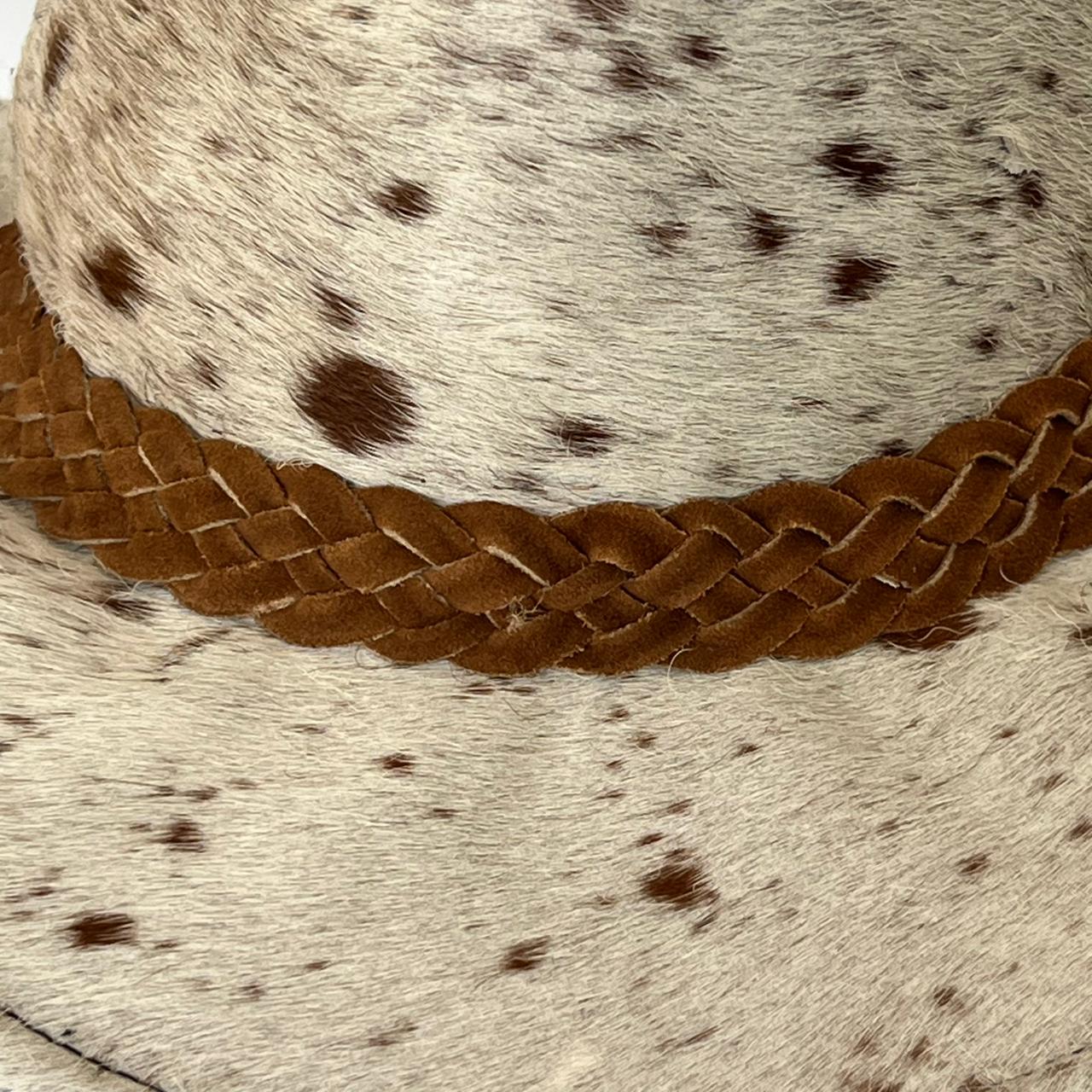Cowhide Pattern Genuine Leather Western Cowboy Hat with Cowhide Pattern - Style 232 back view