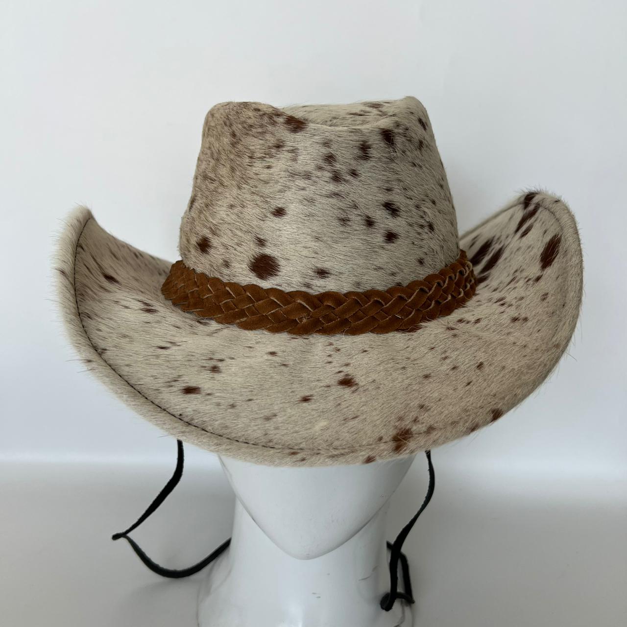 Cowhide Pattern Genuine Leather Western Cowboy Hat with Cowhide Pattern - Style 232 - image 07