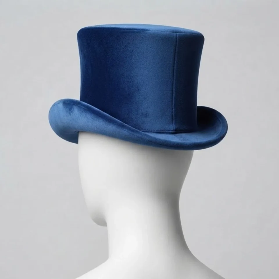 Light Neutral Handmade Leather Fashion Top Hat Style 078 gallery view 05 - light neutral steampunk top hat with structured crown