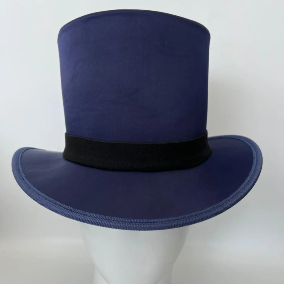 Light Neutral Handmade Leather Fashion Top Hat Style 117 gallery view 05 - light neutral steampunk top hat with structured crown