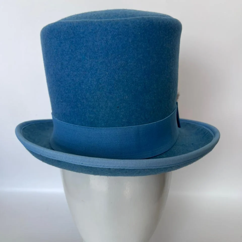 Light Neutral Handmade Leather Fashion Top Hat Style 123 gallery view 06 - light neutral steampunk top hat with structured crown