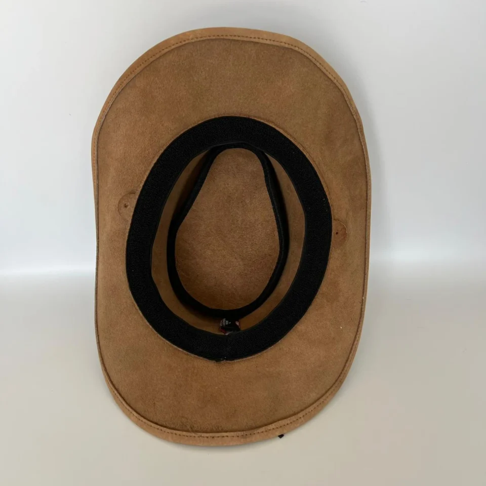 Tan Pinched Crown Western Hat detail view - tan / camel pinched crown western hat