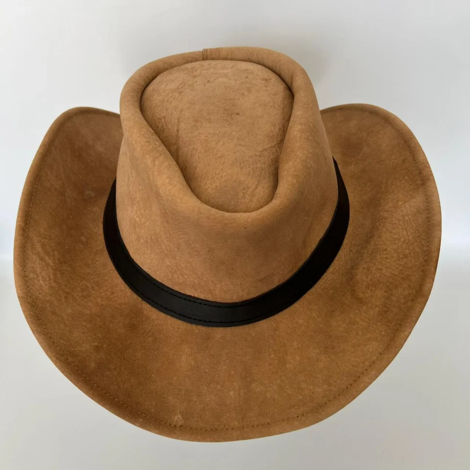 Tan Pinched Crown Western Hat gallery view 5 - tan / camel pinched crown western hat