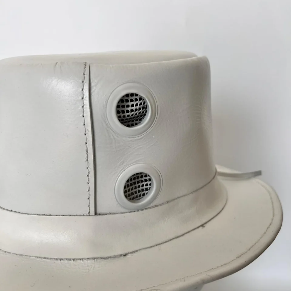 White Top Hat with Side Grommets gallery view 6 - white / ivory tall top hat / western top hat