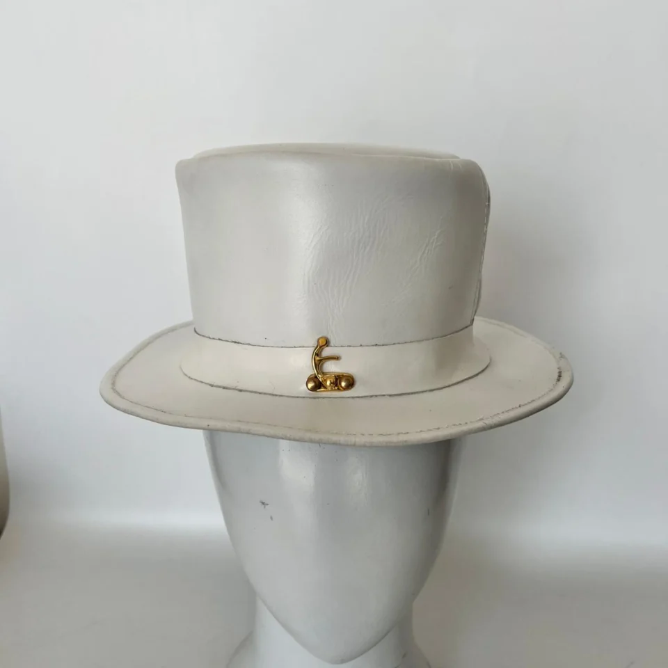 White Top Hat with Side Grommets gallery view 7 - white / ivory tall top hat / western top hat