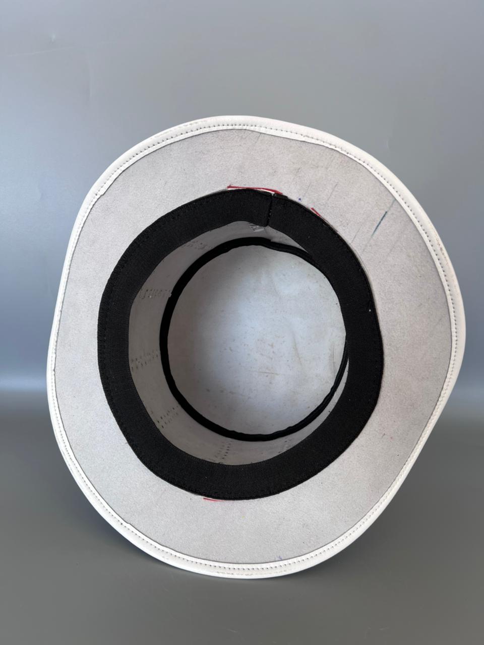 Red White and Blue Genuine Leather Star Top Hat back view