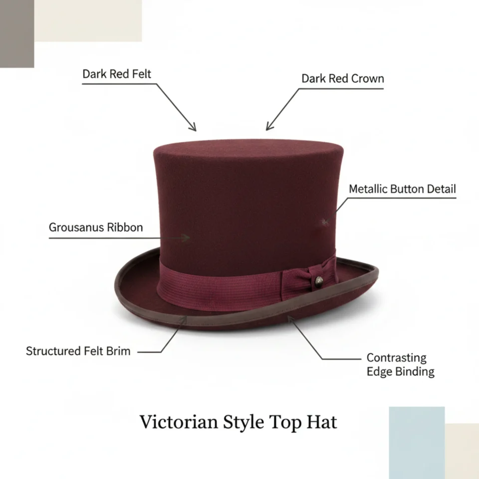 White Handmade Leather Festival Top Hat Style 119 three quarter view - white costume top hat with structured crown